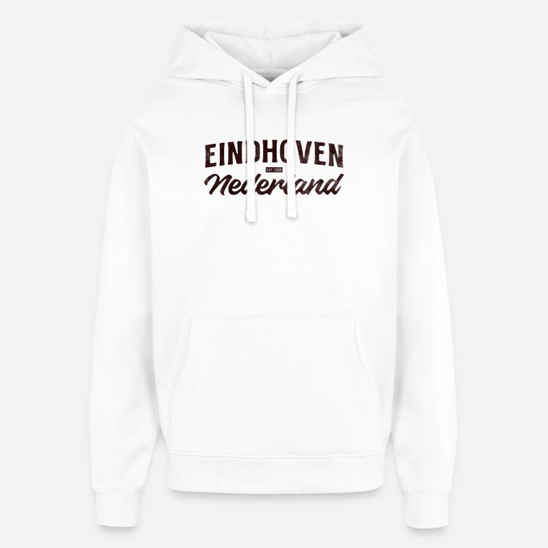 Eindhoven Nederland Script Logo - Oversized Unisex Hoodie by Stanley/Stella - white