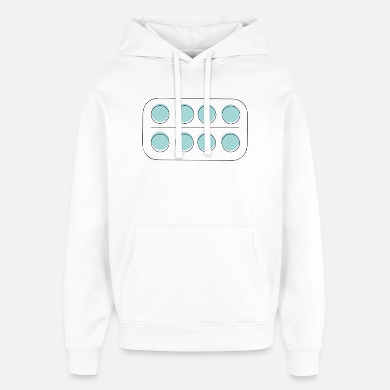 Paquet de pilules médicamenteuses - Sweat à capuche unisexe Stanley/Stella Oversized - blanc