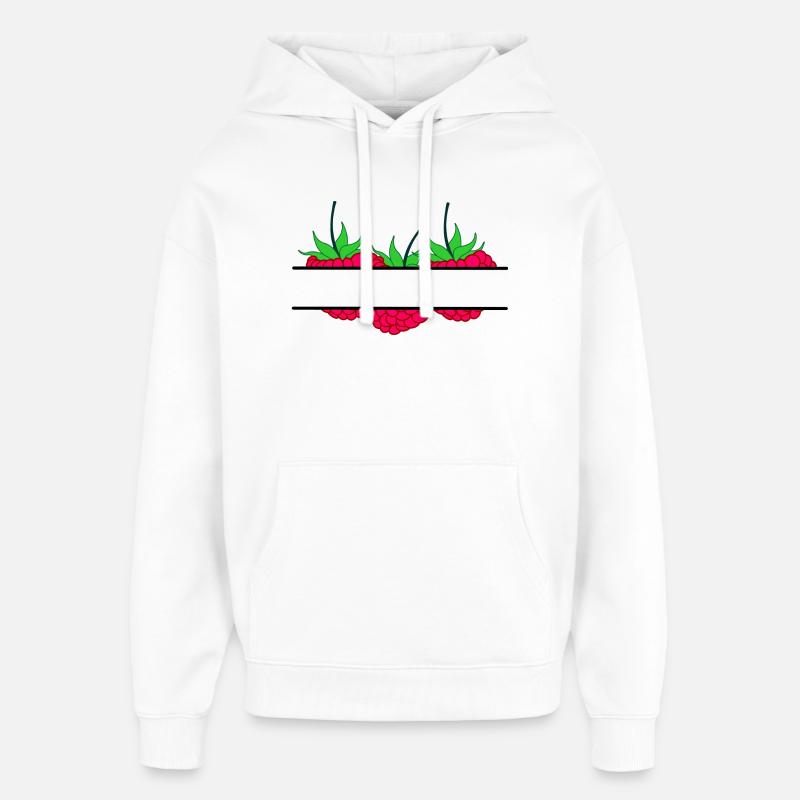 Raspberry banner red raspberry - Oversized Unisex Hoodie by Stanley/Stella - white