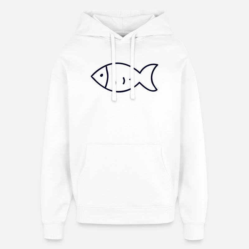 Pêcheurs Pêche Poisson - Sweat à capuche unisexe Stanley/Stella Oversized - blanc