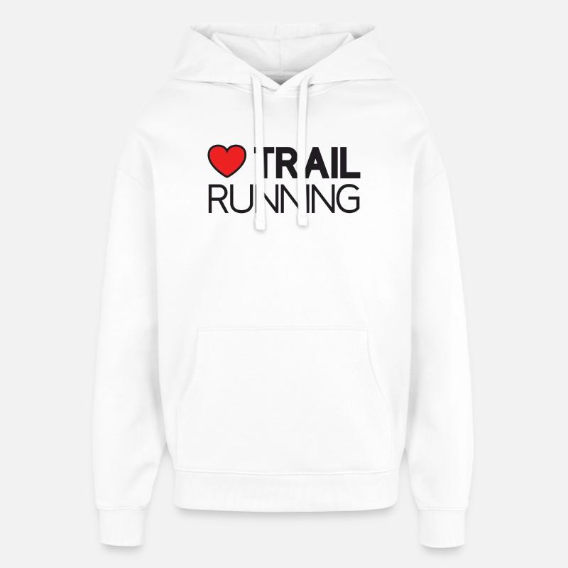 J’adore le trail running - Sweat à capuche unisexe Stanley/Stella Oversized - blanc