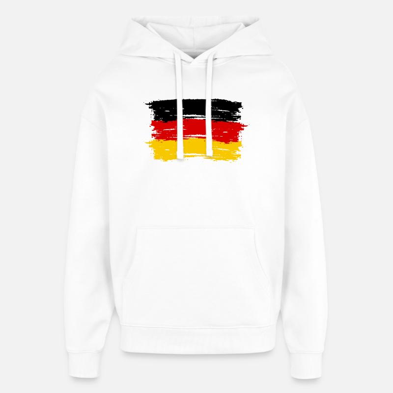 Drapeau rouge jaune - Sweat à capuche unisexe Stanley/Stella Oversized - blanc
