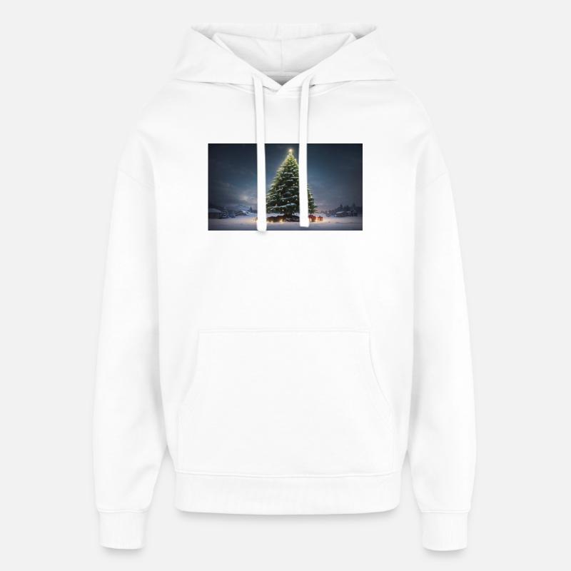 Winterlicher Weihnachtsbaum mit Geschenken - Oversized Unisex Hoodie von Stanley/Stella - Weiß