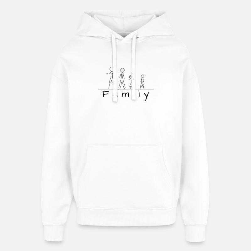 Famille de figurines en bâton - Sweat à capuche unisexe Stanley/Stella Oversized - blanc