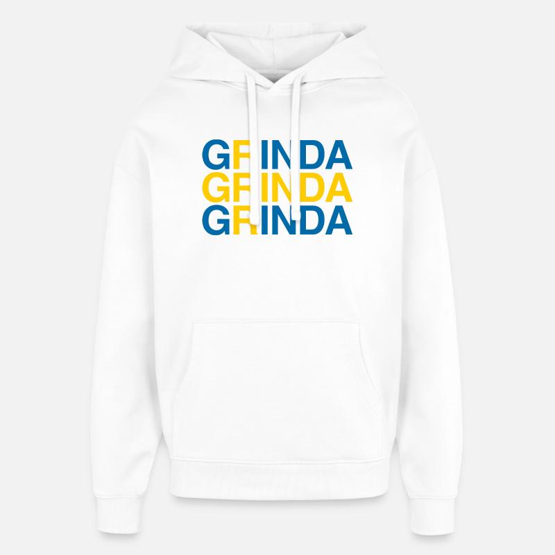 GRINDA Sverige Suède Suède Drapeau - Sweat à capuche unisexe Stanley/Stella Oversized - blanc
