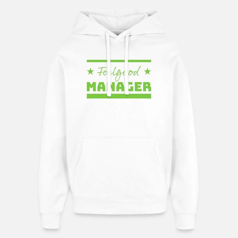 Tshirt Feelgood Manager Étoiles vert - Sweat à capuche unisexe Stanley/Stella Oversized - blanc