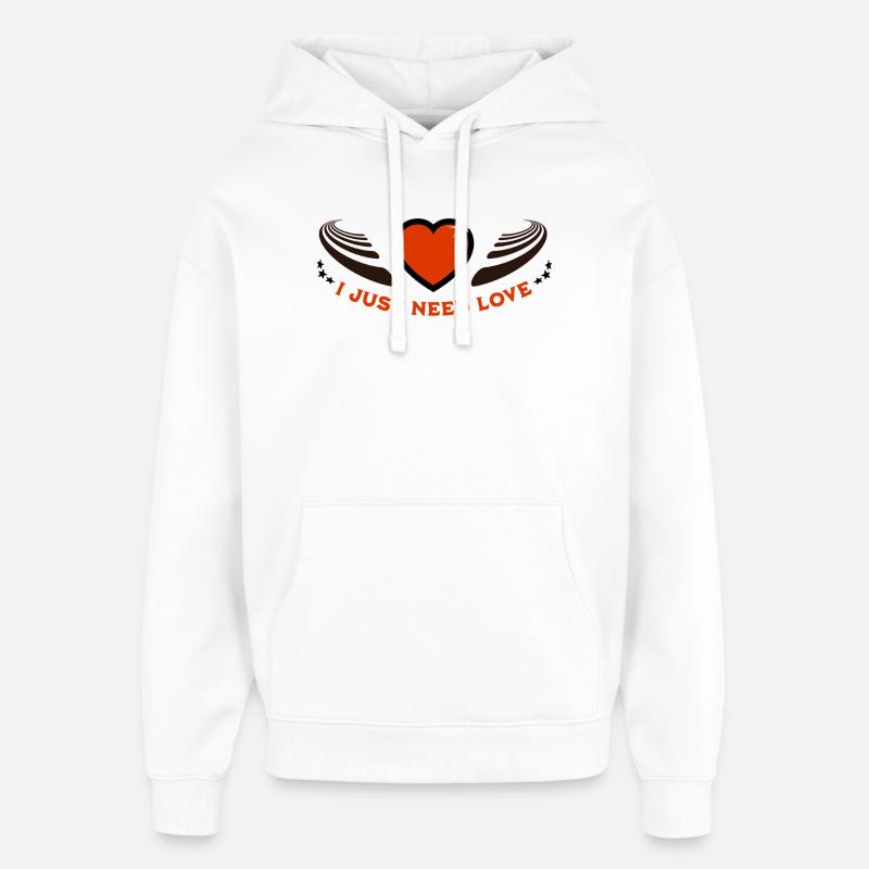 J’ai juste besoin d’amour - Sweat à capuche unisexe Stanley/Stella Oversized - blanc