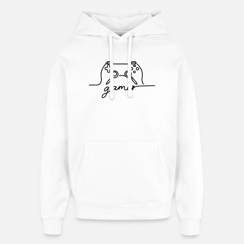Linear Controller - Gamer - Oversized Unisex Hoodie by Stanley/Stella - white
