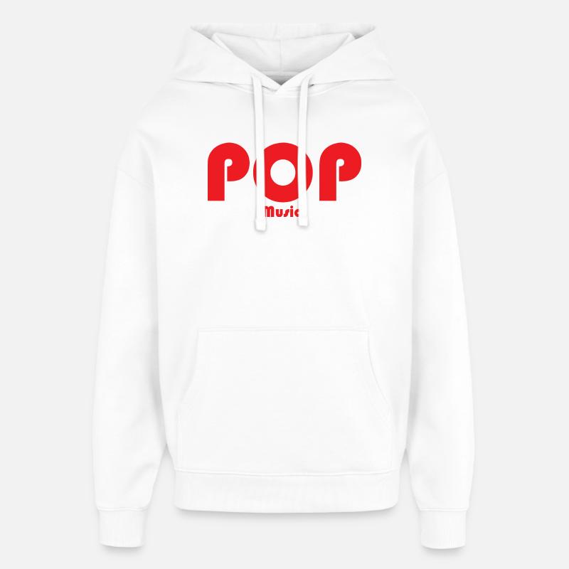 Conception de musique POP rétro rouge - Sweat à capuche unisexe Stanley/Stella Oversized - blanc