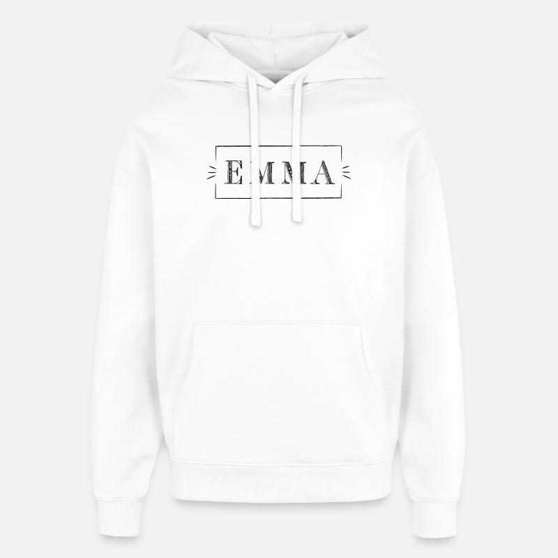 EMMA - nom dans un cadre - Sweat à capuche unisexe Stanley/Stella Oversized - blanc