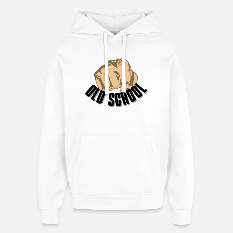 Oldschool (Vieille école) - Sweat à capuche unisexe Stanley/Stella Oversized - blanc