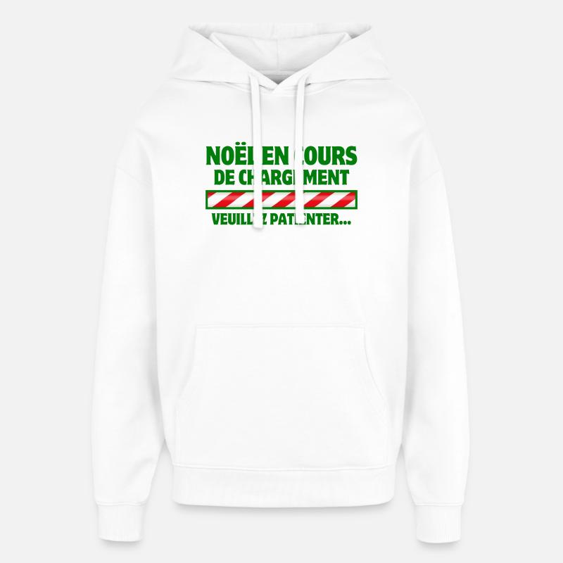 Noël, joyeux Noël, joyeuses fêtes - Sweat à capuche unisexe Stanley/Stella Oversized - blanc