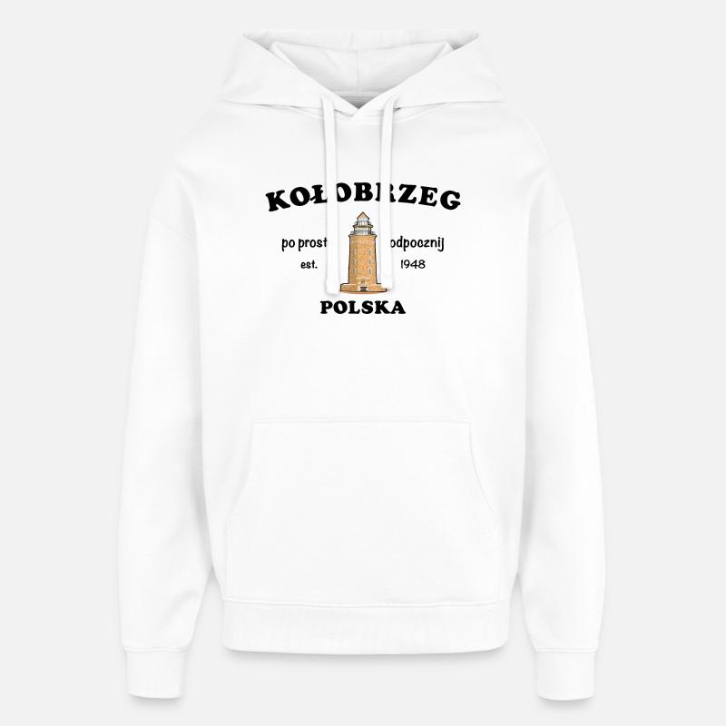 Kołobrzeg, Juste se détendre, Polonais - Sweat à capuche unisexe Stanley/Stella Oversized - blanc