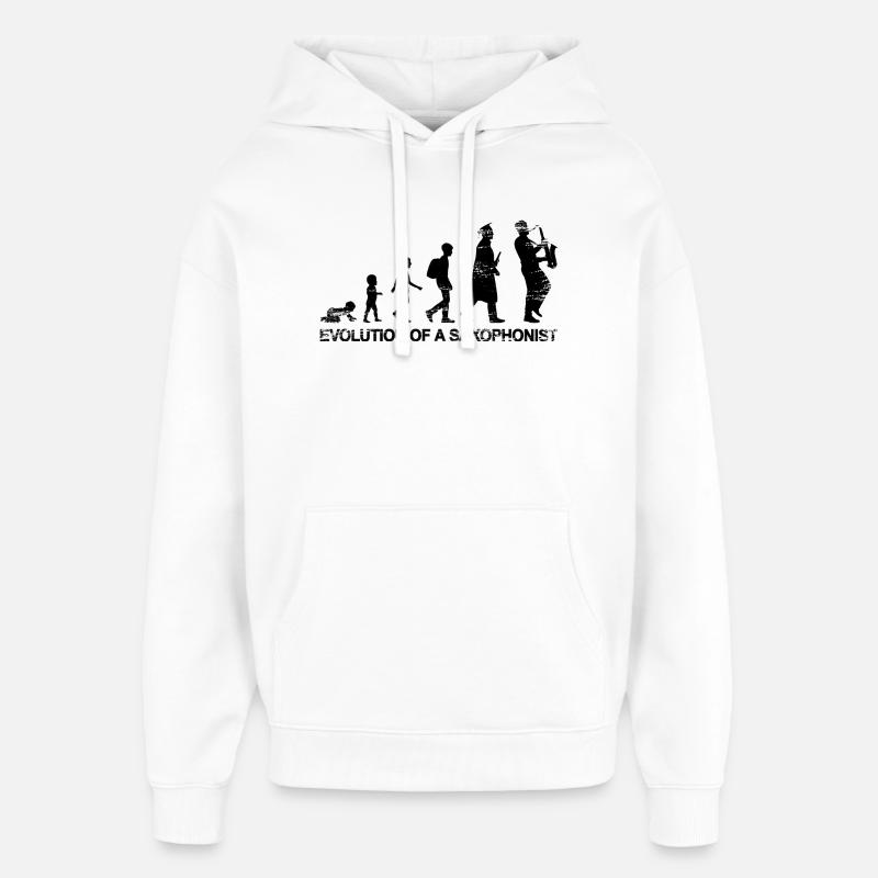Entwicklung eines Saxophonisten - Oversized Unisex Hoodie von Stanley/Stella - Weiß