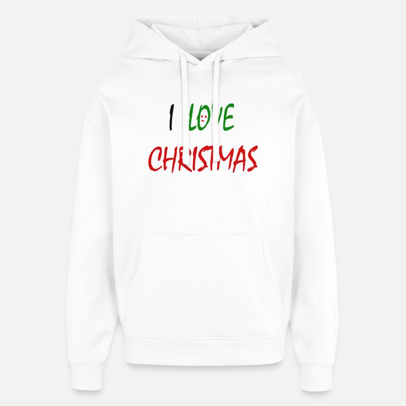 J’aime Noël - Sweat à capuche unisexe Stanley/Stella Oversized - blanc