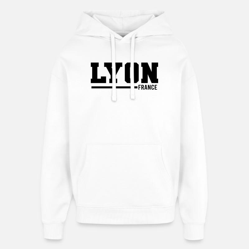 Lyon | France - Sweat à capuche unisexe Stanley/Stella Oversized - blanc