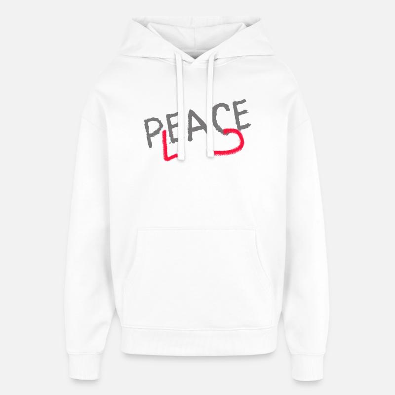 PLEASE PEACE - Sweat à capuche unisexe Stanley/Stella Oversized - blanc