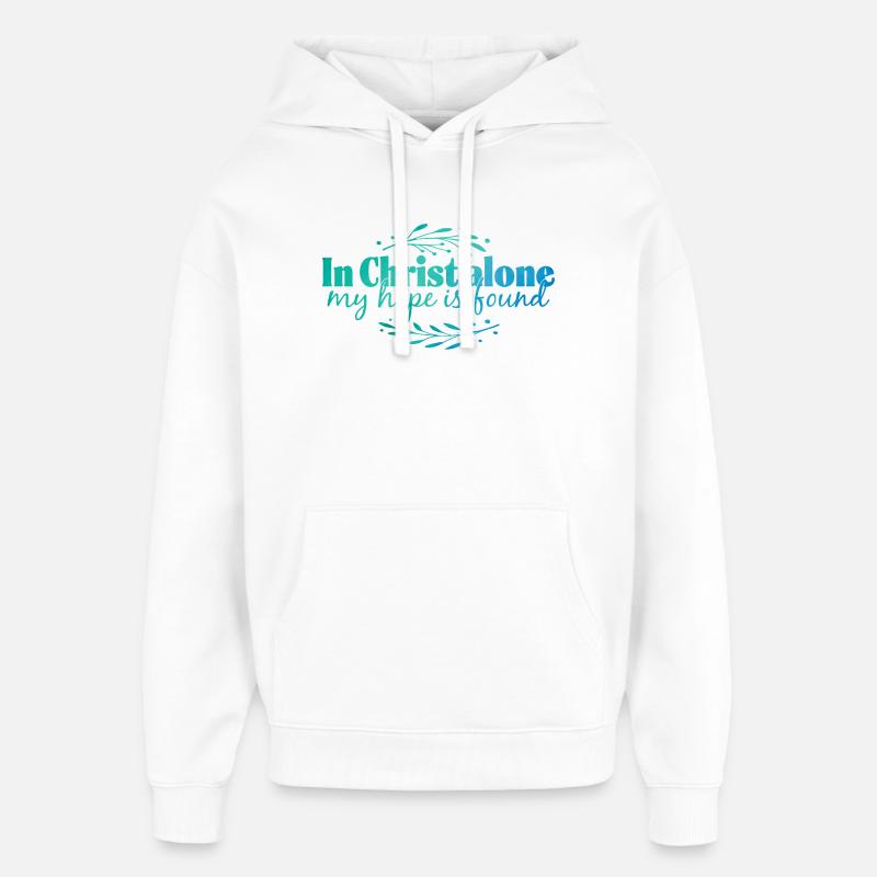 En Christ seul - Sweat à capuche unisexe Stanley/Stella Oversized - blanc