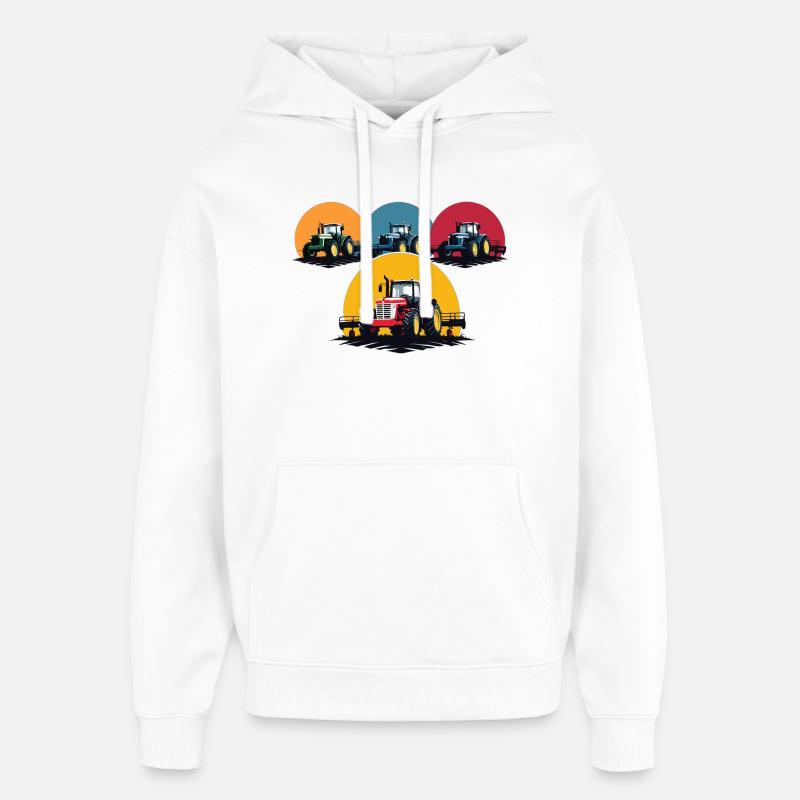 Bauer Traktor - Oversized Unisex Hoodie von Stanley/Stella - Weiß