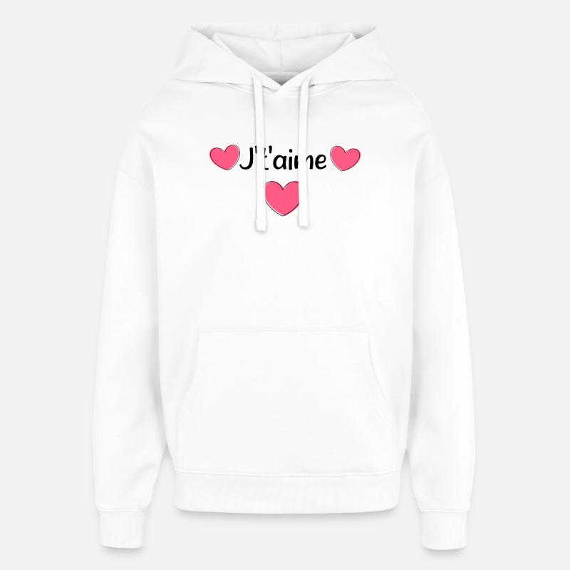 Saint-Valentin cœur rose, st.valentin - Sweat à capuche unisexe Stanley/Stella Oversized - blanc