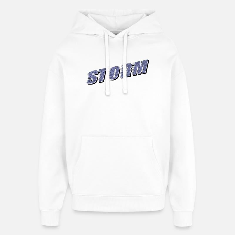 Réclamation STORM | Lettrage tempête - Sweat à capuche unisexe Stanley/Stella Oversized - blanc