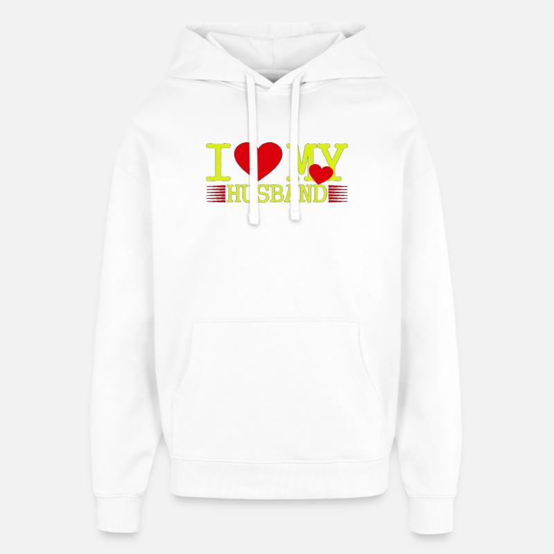 J’aime mon mari - Sweat à capuche unisexe Stanley/Stella Oversized - blanc