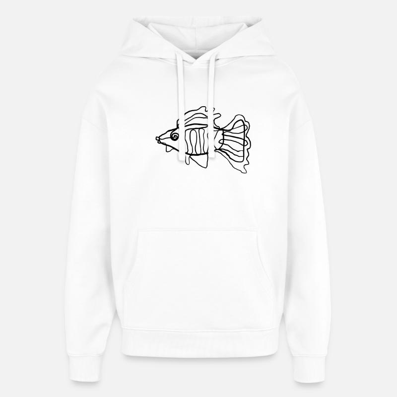 Fish - Oversized Unisex Hoodie by Stanley/Stella - white