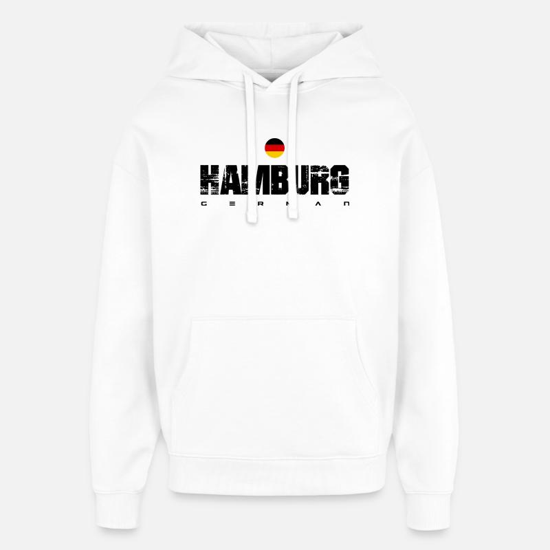 Drapeau du Cercle du patrimoine allemand - Sweat à capuche unisexe Stanley/Stella Oversized - blanc