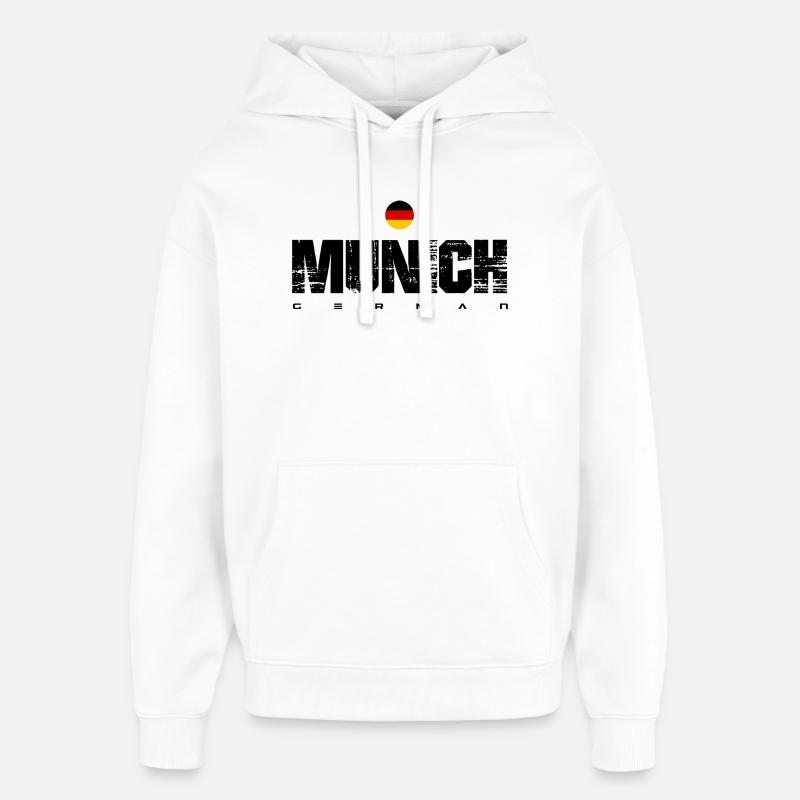 Drapeau allemand Emblème circulaire - Sweat à capuche unisexe Stanley/Stella Oversized - blanc