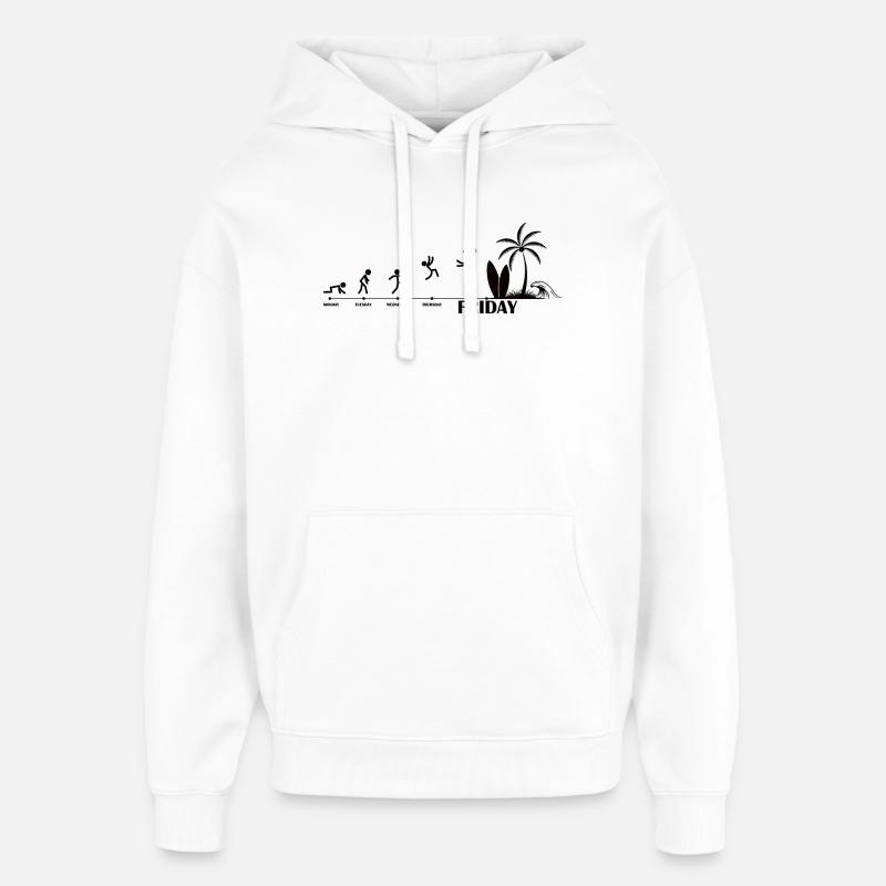 Enfin, Friday Beach Evolution - Sweat à capuche unisexe Stanley/Stella Oversized - blanc