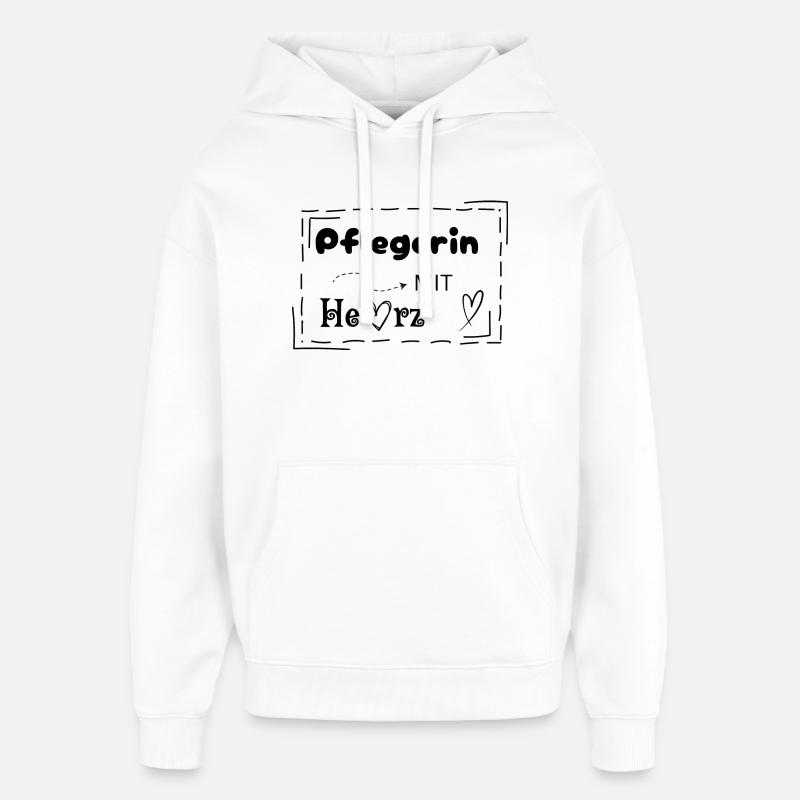 Infirmière avec du cœur - Sweat à capuche unisexe Stanley/Stella Oversized - blanc