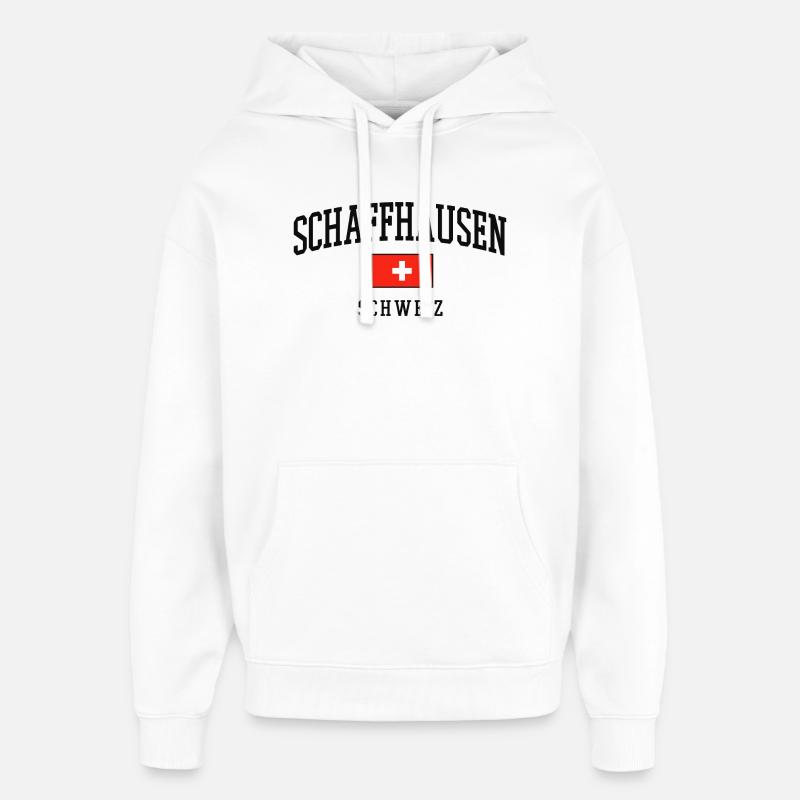 Drapeau suisse de Schaffhouse - Sweat à capuche unisexe Stanley/Stella Oversized - blanc