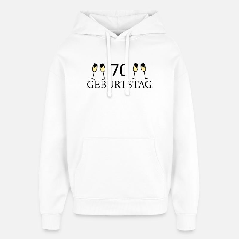 70e anniversaire 70 ans - Sweat à capuche unisexe Stanley/Stella Oversized - blanc