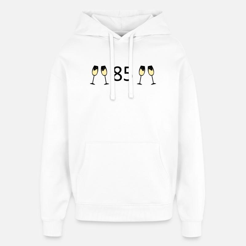 85° Compleanno 85 Anni Anniversario 85 Numero 85 Nero - Stanley/Stella Oversized Felpa con cappuccio unisex - bianco