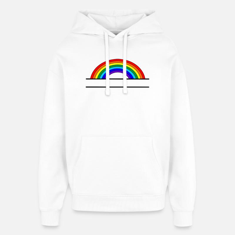 Bannière de nom arc-en-ciel - Sweat à capuche unisexe Stanley/Stella Oversized - blanc