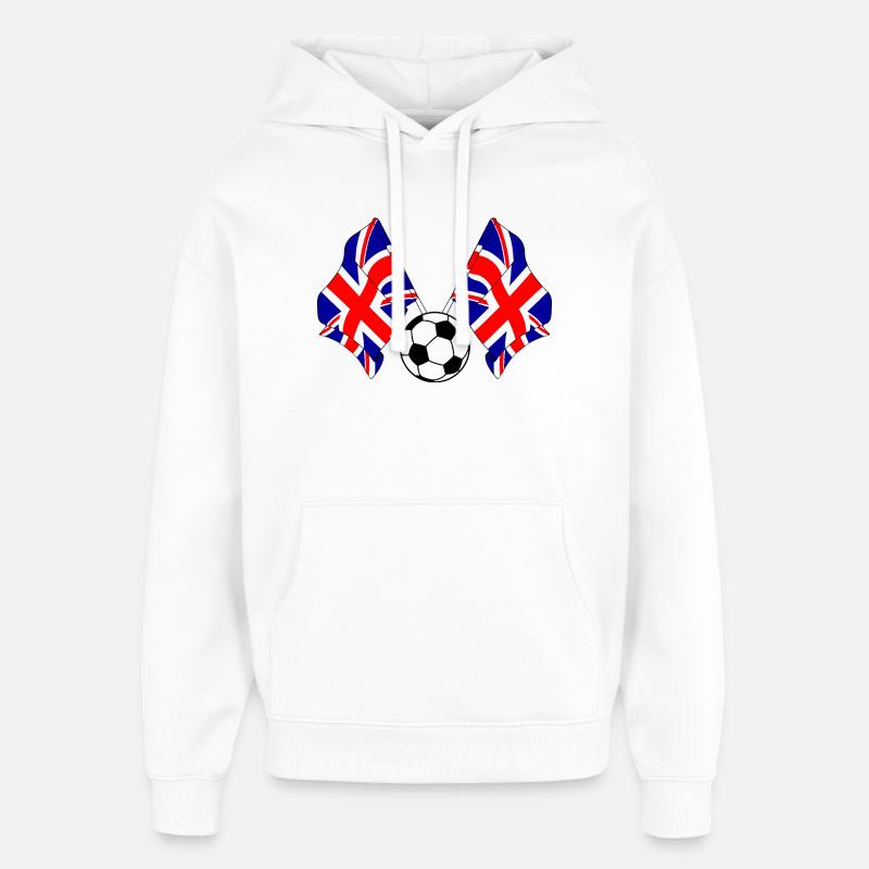 Deux drapeaux anglais football Angleterre - Sweat à capuche unisexe Stanley/Stella Oversized - blanc