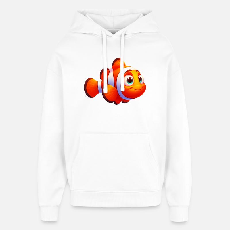 Poisson-clown - Sweat à capuche unisexe Stanley/Stella Oversized - blanc