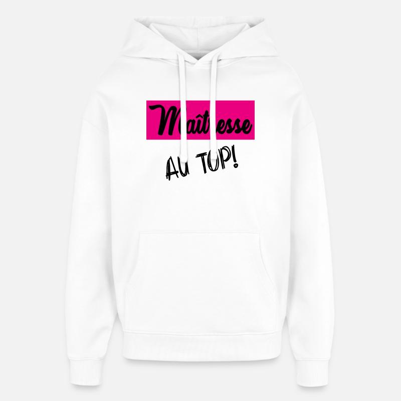 MERCI MAÎTRESSE - Sweat à capuche unisexe Stanley/Stella Oversized - blanc