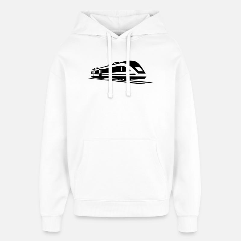 Graphique de train - Sweat à capuche unisexe Stanley/Stella Oversized - blanc