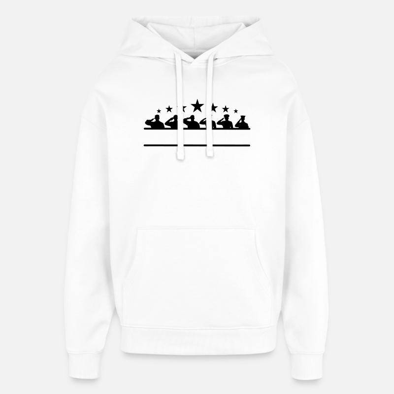 Bannière d’étoile de salutation de respect - Sweat à capuche unisexe Stanley/Stella Oversized - blanc