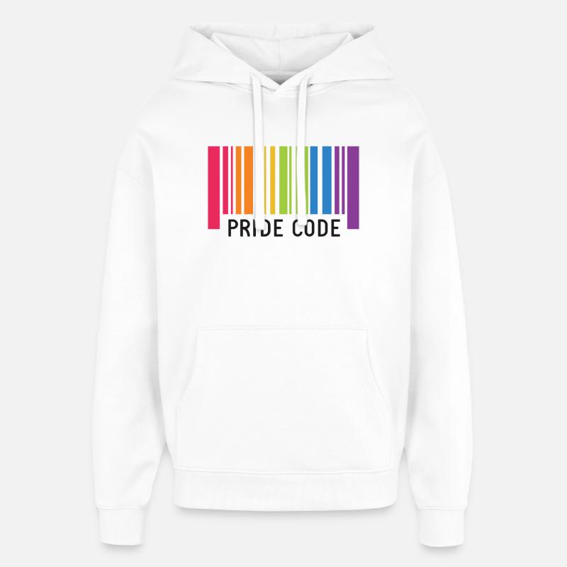 LGBT Pride Month - Pride Code - Oversized Unisex Hoodie by Stanley/Stella - white