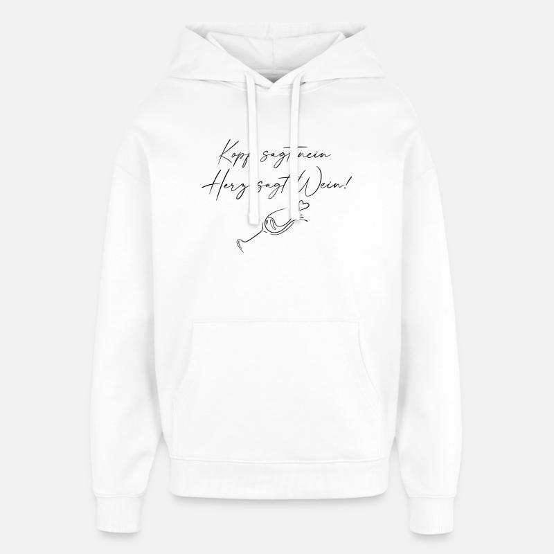 Le cœur dit vin - Sweat à capuche unisexe Stanley/Stella Oversized - blanc