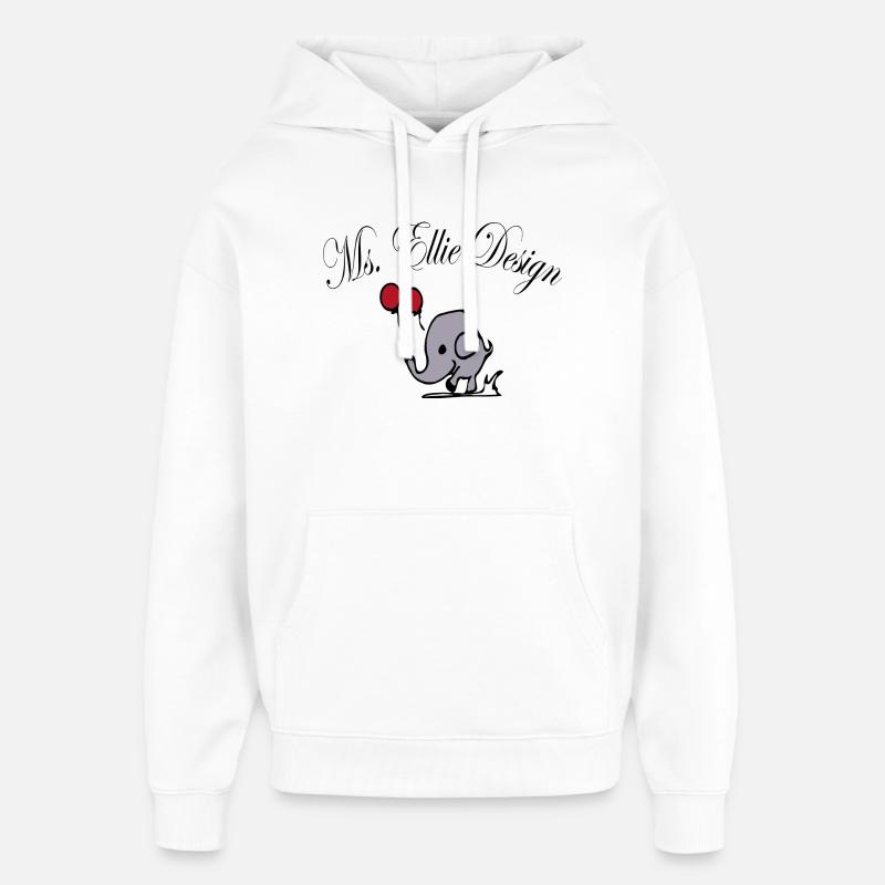 Dame éléphant avec ballons - Sweat à capuche unisexe Stanley/Stella Oversized - blanc