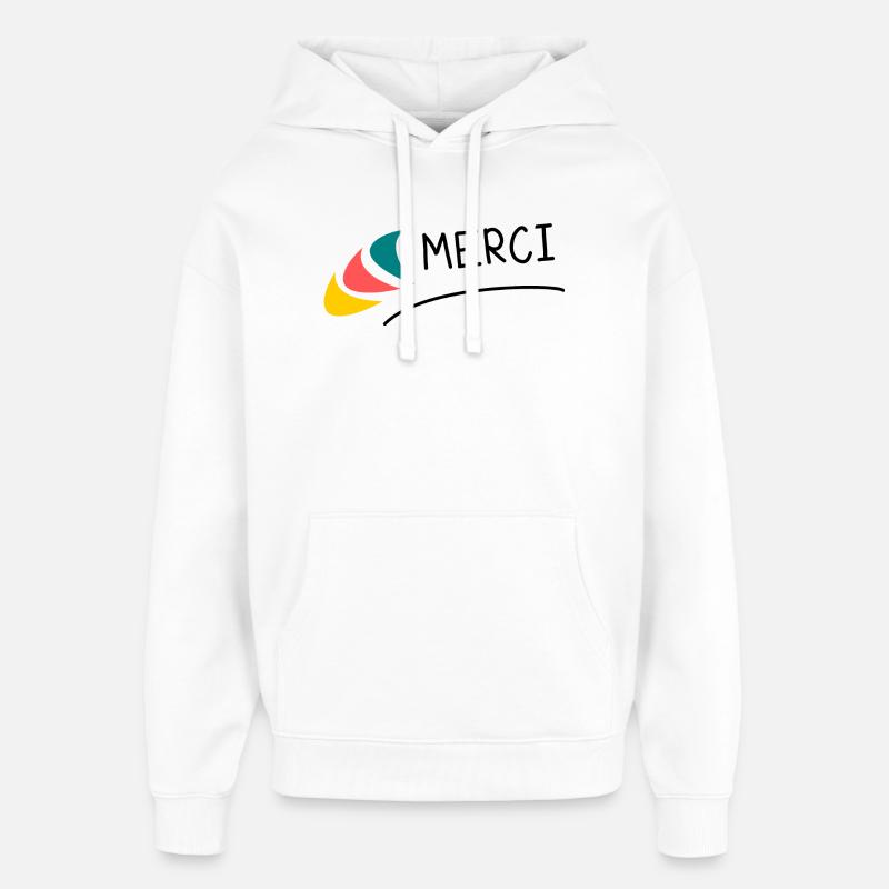 MAÎTRESSE. MERCI. MERCI MAÎTRESSE - Sweat à capuche unisexe Stanley/Stella Oversized - blanc