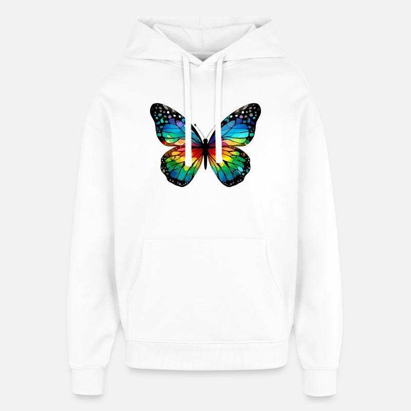 Papillon - Sweat à capuche unisexe Stanley/Stella Oversized - blanc