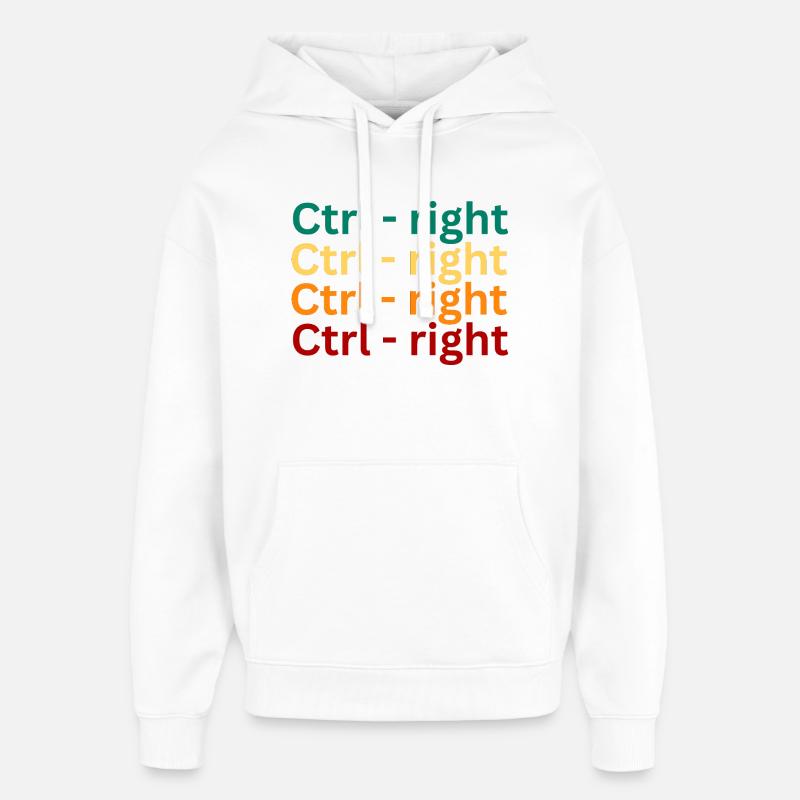 Keyboard Shortcut Pattern Design - Oversized Unisex Hoodie by Stanley/Stella - white