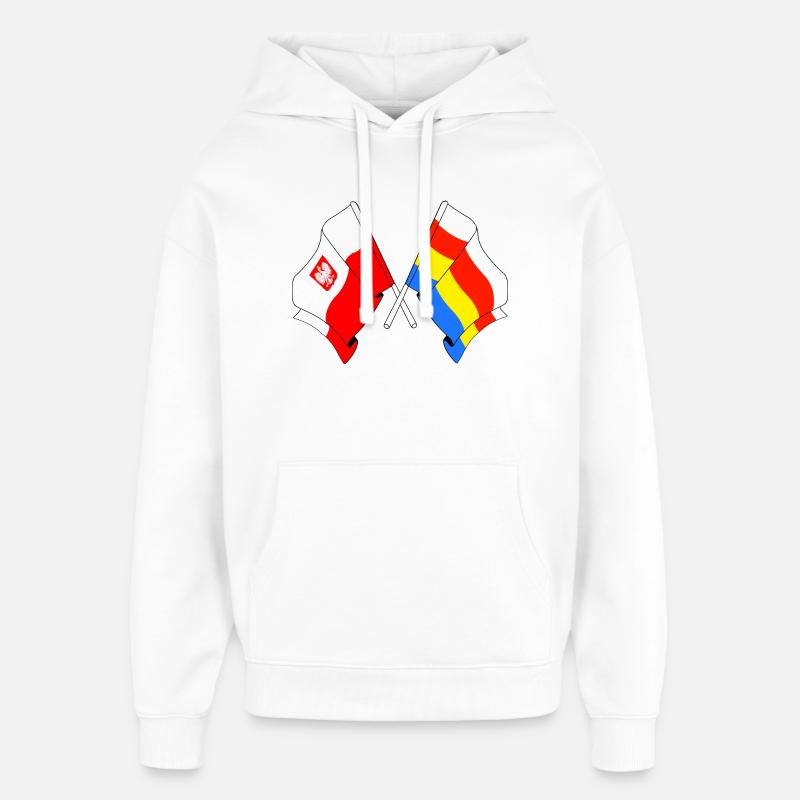 Drapeau de la Pologne, Podlachie croisée - Sweat à capuche unisexe Stanley/Stella Oversized - blanc