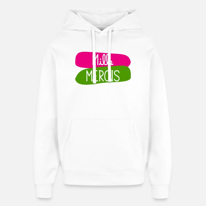 MAÎTRESSE. MAITRE. MERCI. MERCI MAÎTRESSE - Sweat à capuche unisexe Stanley/Stella Oversized - blanc
