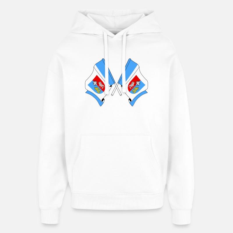 Deux drapeaux Subcarpatie - Sweat à capuche unisexe Stanley/Stella Oversized - blanc