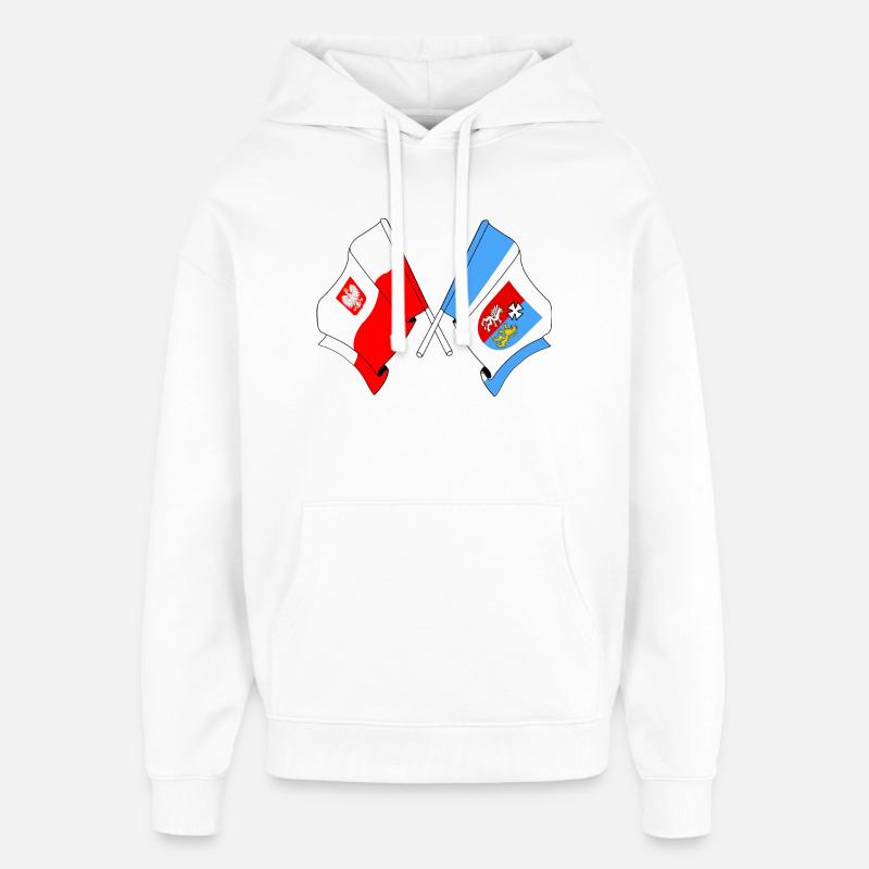 Drapeau Pologne, Subcarpatie franchie - Sweat à capuche unisexe Stanley/Stella Oversized - blanc